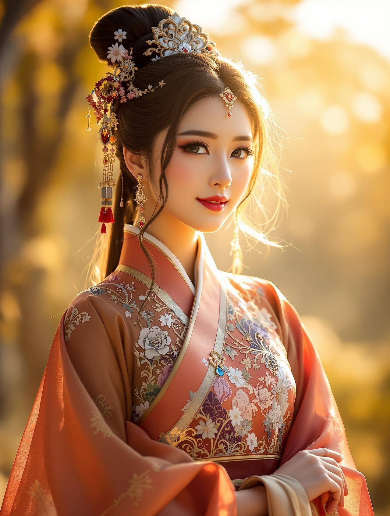 晨曦微光中的古风少女 - 美图网推荐作品