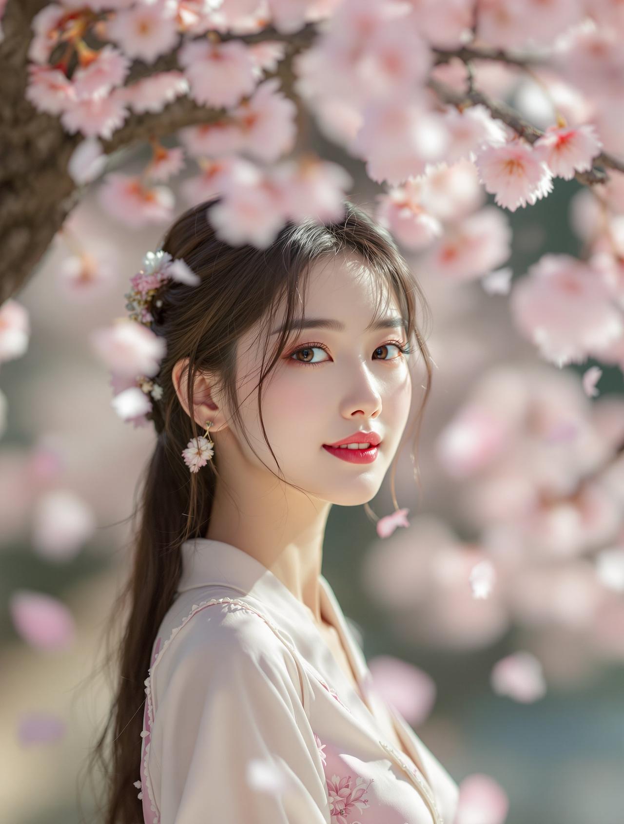 樱花树下春日写真 - 美图网推荐作品